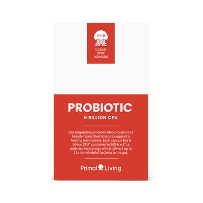 Probiotic 6 Billion CFU  30 Vegan Capsules with 12 Strains, Bio-Tract Technology  Supports Digestive & Immune Health