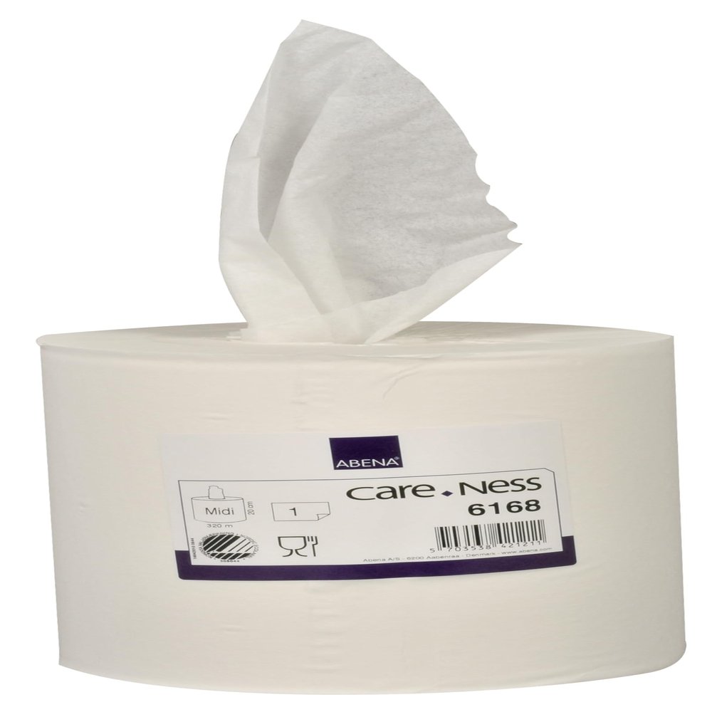 ABENA Hand Towel roll | 1 Layer | 320m x 20cm | 18.5cm | White | 100% Cellulose | Without core | Paper Towel Roll | Maximum Absorbency White Roll | Hygienic Disposable Paper Towels Roll