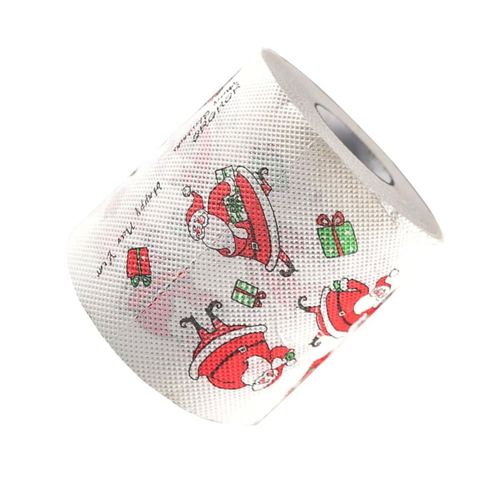 ABOOFAN 3pcs Xmas Santa Printed Toilet Paper Roll Creative Xmas Tissue Roll for Table Decor for Bathroom Christmas Party