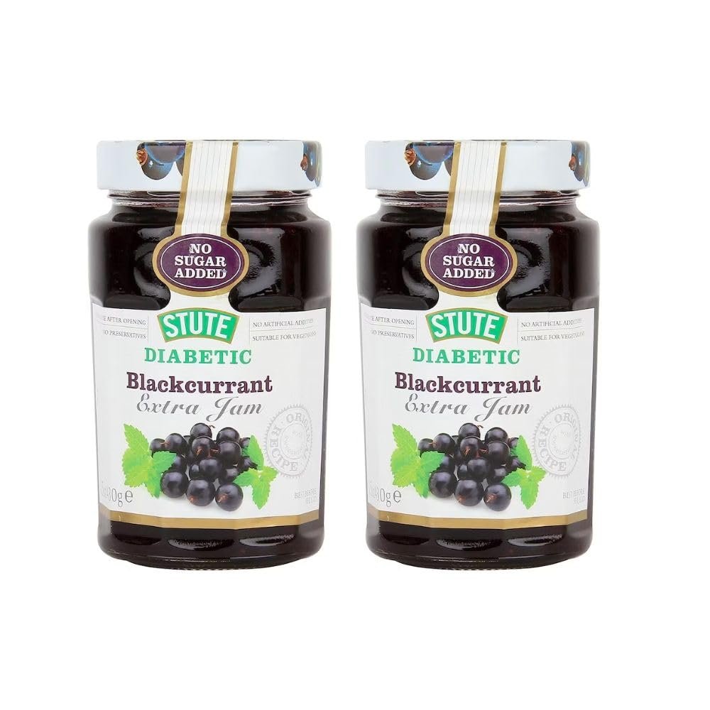 2 x 430g No Added Sugar Blackcurrant Jam Diabetic Friendly