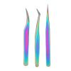 3PCS Stainless Steel Eyelash Tweezers Set with Box, False Eyelash Grafting Clip Tools for Different Clamping Requirements view 1