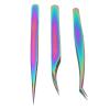 3PCS Stainless Steel Eyelash Tweezers Set with Box, False Eyelash Grafting Clip Tools for Different Clamping Requirements view 2