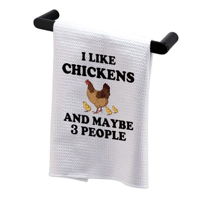 BDPWSS Chicken Kitchen Towel Chicken Lover Gift Chicken Mom Gift I Like Chickens and Maybe 3 People Gift Chicken Farmer Gift (I Like Chickens TW)