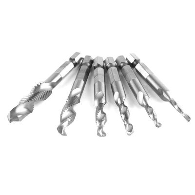 6pcs M3-M10 High Speed Steel Hex Shank Combination S Tap Drill Bit Set For Home Use, Multifunctional Accessory (#2)
