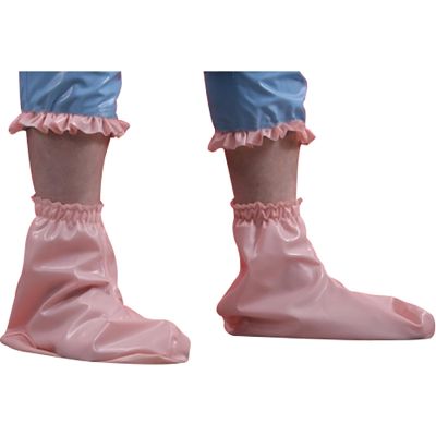 VIYOLI Black And Red Trims Rubber Latex Socks Knee Length Clown Suit Outfit Uniform For Feet Wear,black With Purple,S