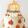 BOOMPA Halloween Pumpkin Wooden Cake Topper - Little Pumpkin First Birthday Cake Topper - Fall Season Wooden Cake Topper - Sweet Little Pumpkin Cake Accessories - Wooden Baby Shower Decoration view 3