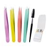 Alyvisun Pack of 5 Portable Tweezers, Professional Stainless Steel Tweezers, Eyebrow Plucking, Textured Non-Slip Coating, Suitable for Ingrown Hair for Men and Women (Multi-Colour) view 1