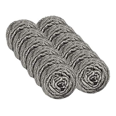 12 Pieces Stainless Steel Wire Cleaning Ball Kitchen Shop Cleaning Ball Steel Wool Scrubber Pad for Tableware Used Car Upholstery Cleaning Set (Silver, One Size)