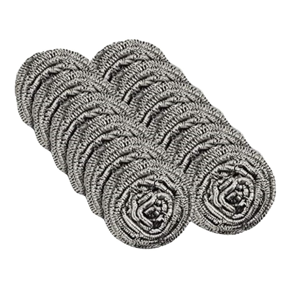 12 Pieces Stainless Steel Wire Cleaning Ball Kitchen Shop Cleaning Ball Steel Wool Scrubber Pad for Tableware Used Car Upholstery Cleaning Set (Silver, One Size)
