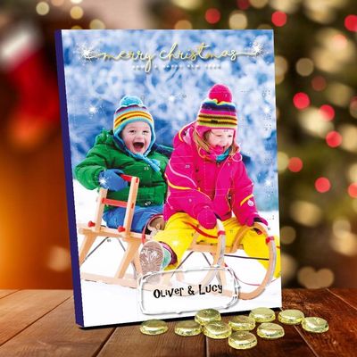 Personalised Photo Chocolate Advent Calendar - Blue