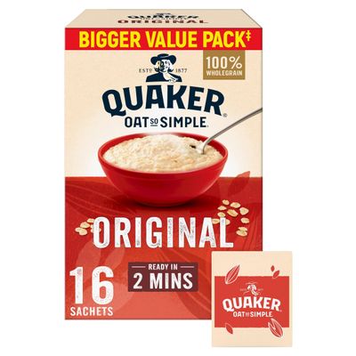 Quaker Oat So Simple Original Porridge Sachets, 16 x 27g