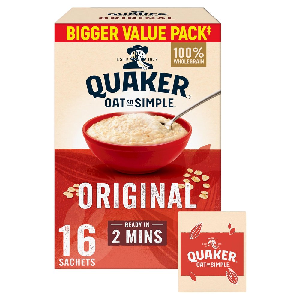 Quaker Oat So Simple Original Porridge Sachets, 16 x 27g