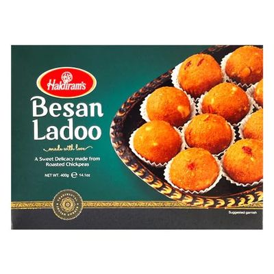Haldirams Besan Ladoo | 400g (Pack of 6) | Popular Indian Sweets on Every Occasions Rich Flavour | Dessert | Sweet Gifts | Festival Special | Diwali Celebrations