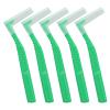 5 Pcs Interdental Brushes L Shaped Tooth Care Tool Soft Oral Dental Flossing Head Toothpick Cleaners for Cleaning Plaque Braces(Green)