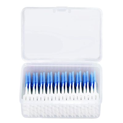 160Pcs Interdental Brush Disposable Soft Dental Toothpicks Cleaning Floss Dental Tool for Oral Care Adults Children Teeth Clean(Blue)
