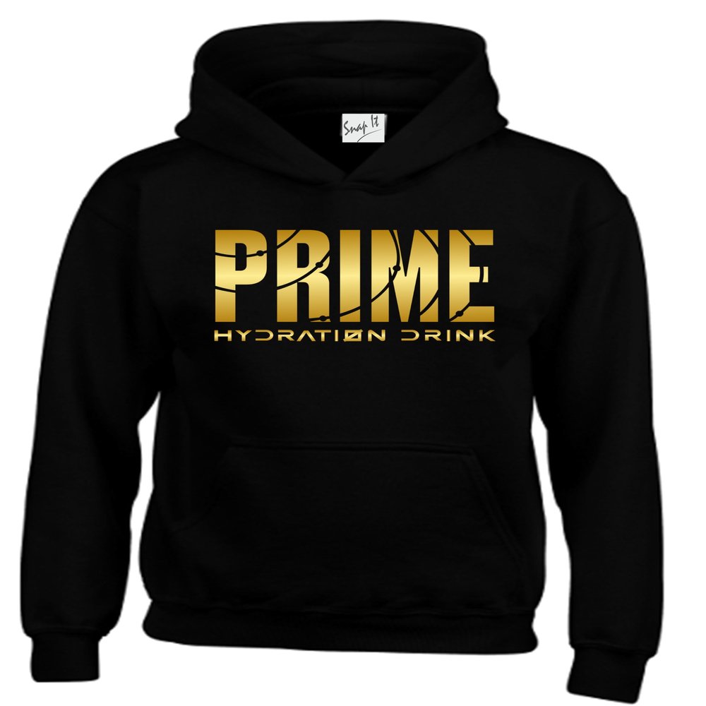 Snapit Funny Inspired Prime Hydration Drink Hoodie Flavour Logan Paul KSI Hooded Top Gold Print