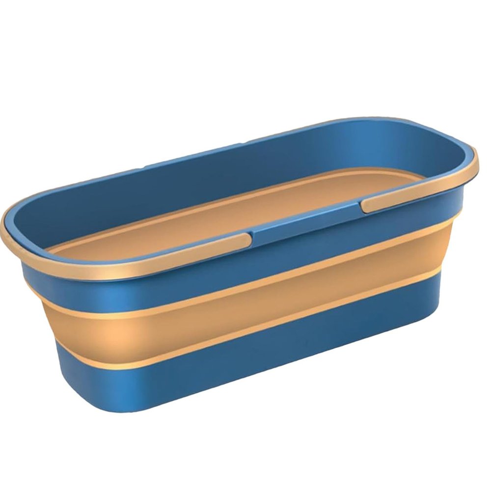 PW TOOLS Foldable Bucket, Mop Bucket, Rectangular Cleaning Bucket with Roller and Handle, Folding Water Tub, Portable Water Bucket for Cleaning Mop, Car Washing