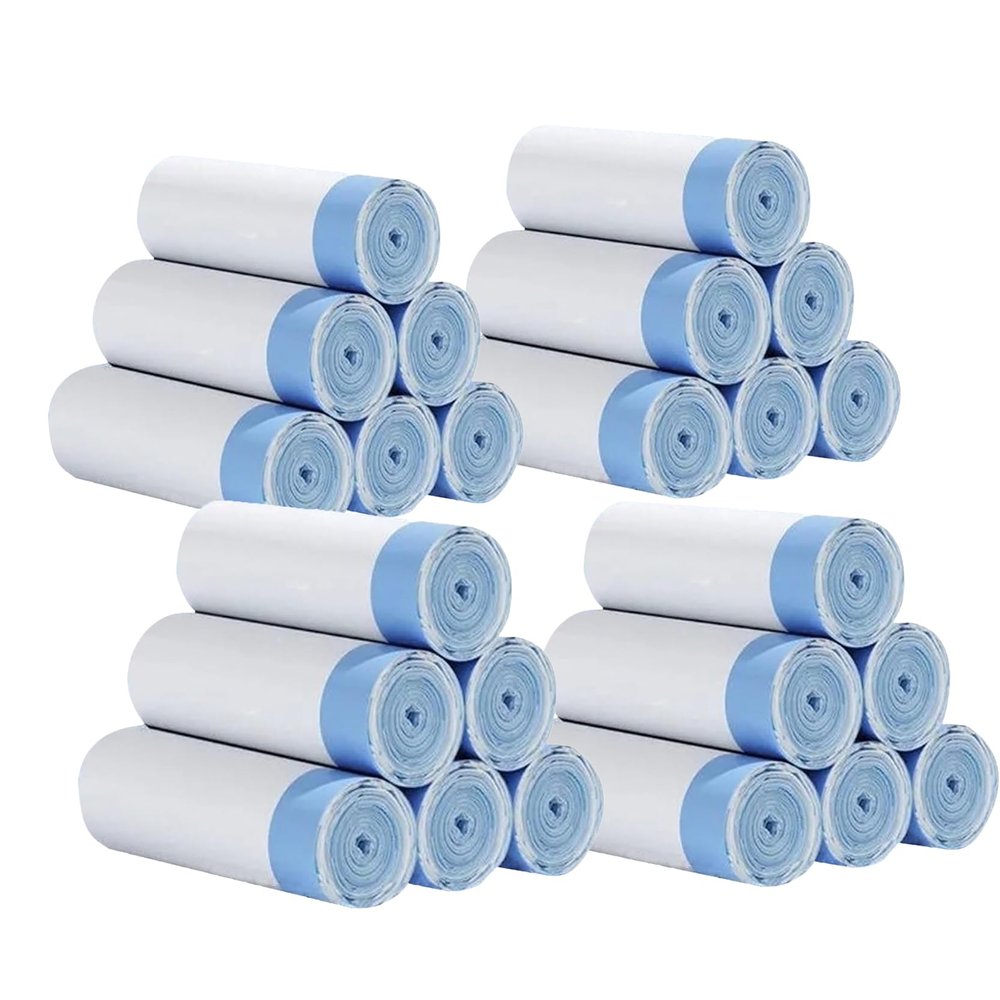 15L Strong Bin Bags, Bin Bags with Drawstring, Kitchen Rubbish Bags, Covers for Kitchen Rubbish Bin with Drawstring, Waste Bags for Kitchen for Bedroom, Material LDPE (4 x 6 Rolls x 90 Pieces)