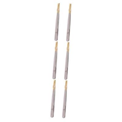 minkissy 6pcs Professional Eyebrow Tweezers Flat Oblique Mouths Precision Tweezers for Eyebrow Shaping Lash Application