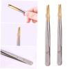 minkissy 6pcs Professional Eyebrow Tweezers Flat Oblique Mouths Precision Tweezers for Eyebrow Shaping Lash Application view 3