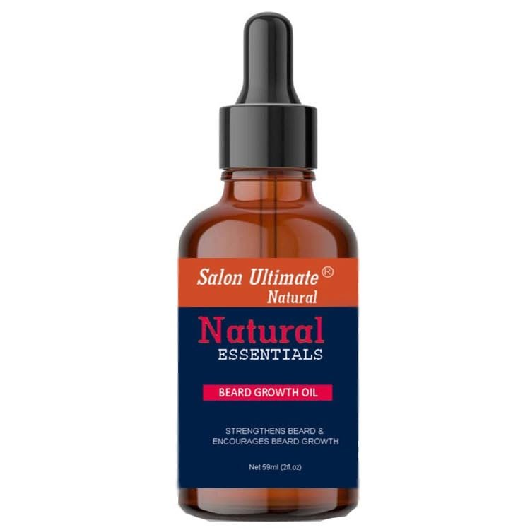 Salon Ultimate 59ML Natural Beard Growth Oil, Strengthens Beard and Encourages Beard Growth, Mens Natural Daily Hair Growth Oil with Biotin, Castor, Argan, Tea-Tree, Jojoba, Peppermint