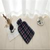 Hot Water Bottle with Fleece Cover 2L Check Polka Designs Warm Natural Rubber, Isla Check view 2