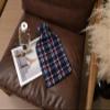 Hot Water Bottle with Fleece Cover 2L Check Polka Designs Warm Natural Rubber, Isla Check view 3
