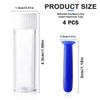 UPIQNG 4Pcs Contact Lens Remover Insertion Tool Portable Silicone Contact Lenses Applicator with Plastic Bottle for Hard Lenses, Green,Blue,Pink,Clear, Case view 2