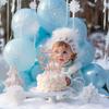 Rose Gold Glitter A Little Snowflake is on the Way Cake Topper, Winter Snowflake Chirstmas Baby Shower Baby's Birthday Party Decorations Supplies view 4
