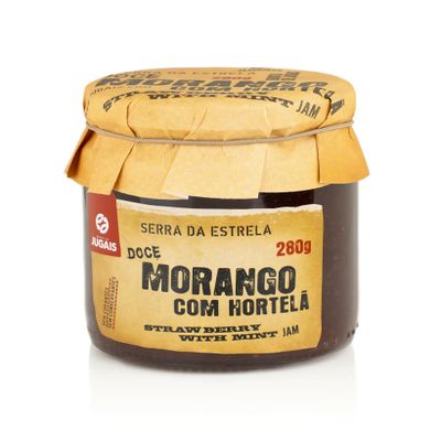 Strawberry and Peppermint-Peppermint Jam - 280 g Jar - Sweet and Fresh Flavor - Ideal for Desserts and Breakfasts - No Dyes or Preservatives - Gourmet Product of Portuguese Origin