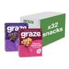 Graze - Cherry Bakewell & Cocoa Vanilla Oat Boost Bars Snacks - Made With Whole Oats and Natural Flavours - 8x4 snack bars - Total of 32 snacks view 1