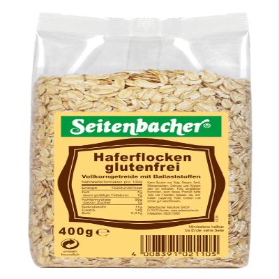 Seitenbacher Oatmeal, delicate, large leaves, gluten-free, 3 x 400 g