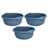 JMS we create smile Navy Round Bowl, 28 cm Kitchen Washing Up Bowl, High Grade Plastic Mixing Basin | Sink Bowl, 5 Litre Bowl with Integral Handles Caddy Kitchen Home (Set of 3) view 1