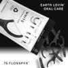 GRIN White Charcoal Infused Flosspyx, 75 Count, Dental Flossers, Minty Flavor, Recycled Plastic, Charcoal Infused Floss Picks, Premium Longer Floss Head, Easy Slide, Includes Soft Fold-Back Tooth Pick view 4