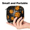 Basketball Ball on Marble Sanitary Napkin Storage Bag Portable Period Bag for Women Teen Girls Menstrual Cup Pouch Nursing Pad Holder view 2