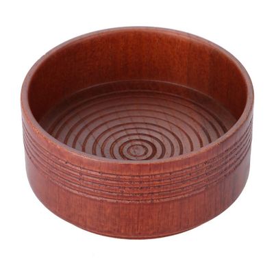 Oak Wood Shaving Soap Bowl, Groove Texture, Tree Pattern, Durable and Slip-Proof, Transforming Soap Into Creamy Lather, Comfortable Grip
