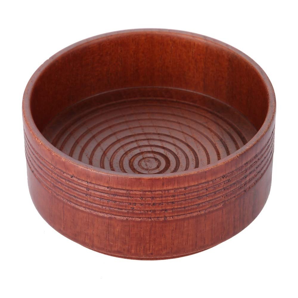 Oak Wood Shaving Soap Bowl, Groove Texture, Tree Pattern, Durable and Slip-Proof, Transforming Soap Into Creamy Lather, Comfortable Grip