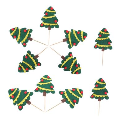 Christmas Decorations,30 Pcs cake insert kids food suit baby decor christmas tree cupcake toppers christmas cake decorations wedding cupcake topper Christmas Tree Shape C