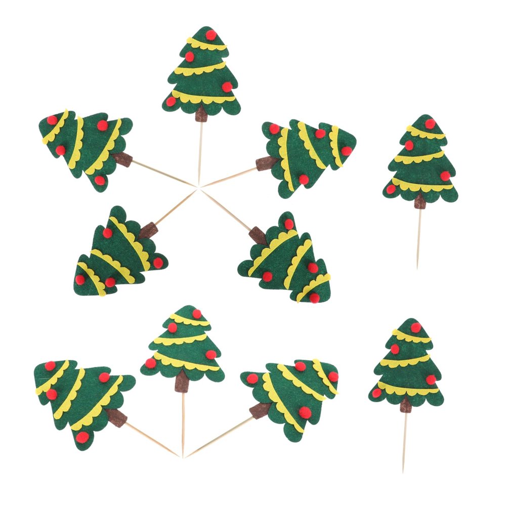 Christmas Decorations,30 Pcs cake insert kids food suit baby decor christmas tree cupcake toppers christmas cake decorations wedding cupcake topper Christmas Tree Shape C
