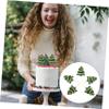 Christmas Decorations,30 Pcs cake insert kids food suit baby decor christmas tree cupcake toppers christmas cake decorations wedding cupcake topper Christmas Tree Shape C view 2