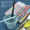 MUNEFE Water Bucket, 2 Brush Wash Buckets, Mini Folding Silicone Watercolor Acrylic Oil Paint Brush Pail for Art Outdoor Beach view 2