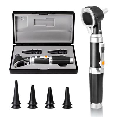 Scian Otoscope Ear Scope with Light, Fiber Optic Otoscopes with Hard Plastic Case, Pocket Ear Infection Detector for Kids,Elders,Dogs,Home Use (Black)