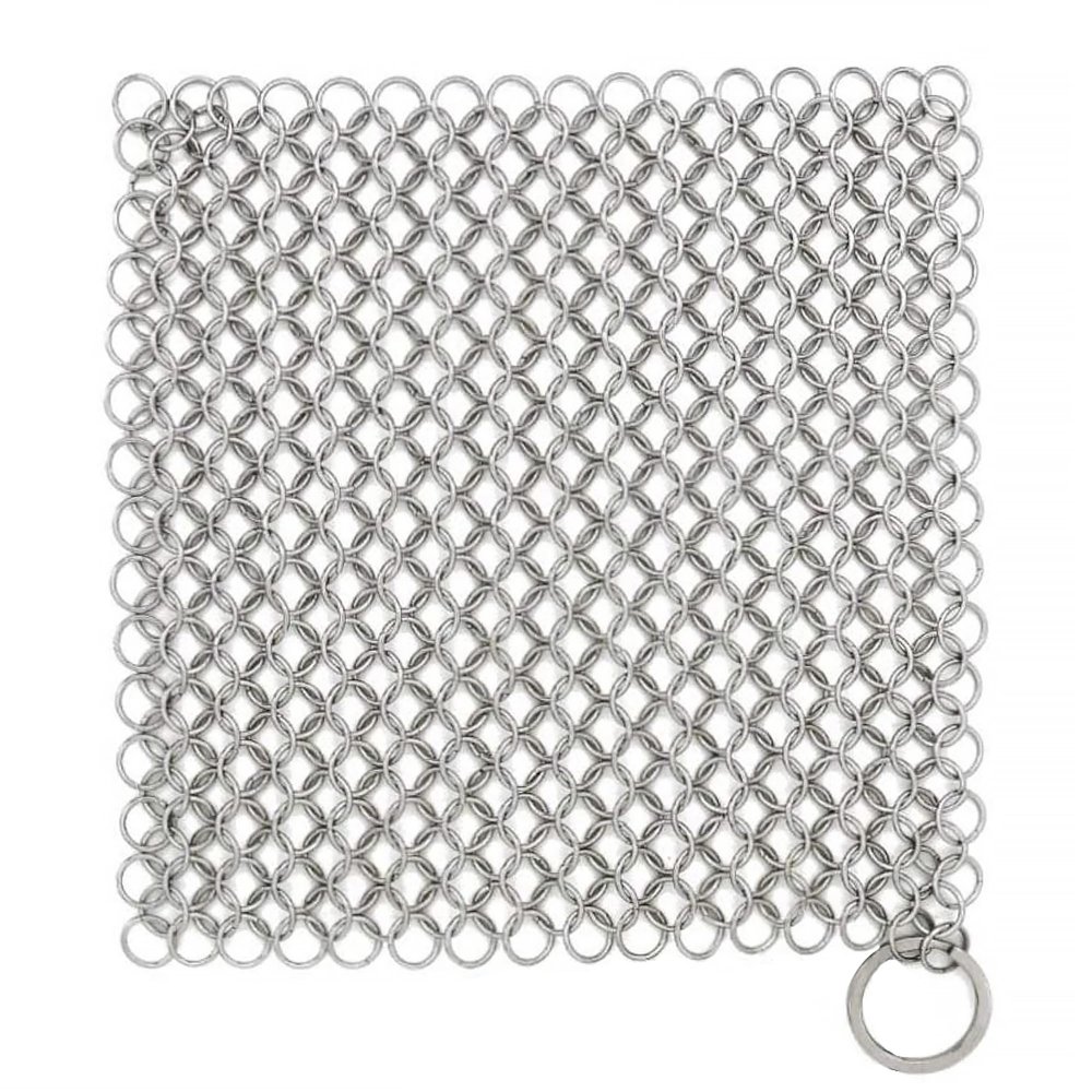 Cast Iron Scrubber Kit Chainmail Metal Scrubber - Cast Iron Chainmail Scrubber - Chainmail Scrubber for Cast Iron Pans - Cast Iron Cleaner Scrubber - Cast Iron Pan Scrubber