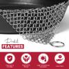 Cast Iron Scrubber Kit Chainmail Metal Scrubber - Cast Iron Chainmail Scrubber - Chainmail Scrubber for Cast Iron Pans - Cast Iron Cleaner Scrubber - Cast Iron Pan Scrubber view 3