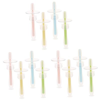 FRCOLOR 12pcs Toothbrushes for Boy Girl Training Silicone Toothbrush Suction Base for Year Old and up