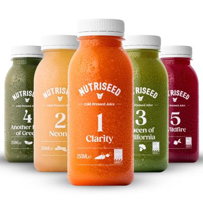Nutriseed 1 Day Juice Cleanse (5 x 250ml), Fresh Cold Pressed Juice