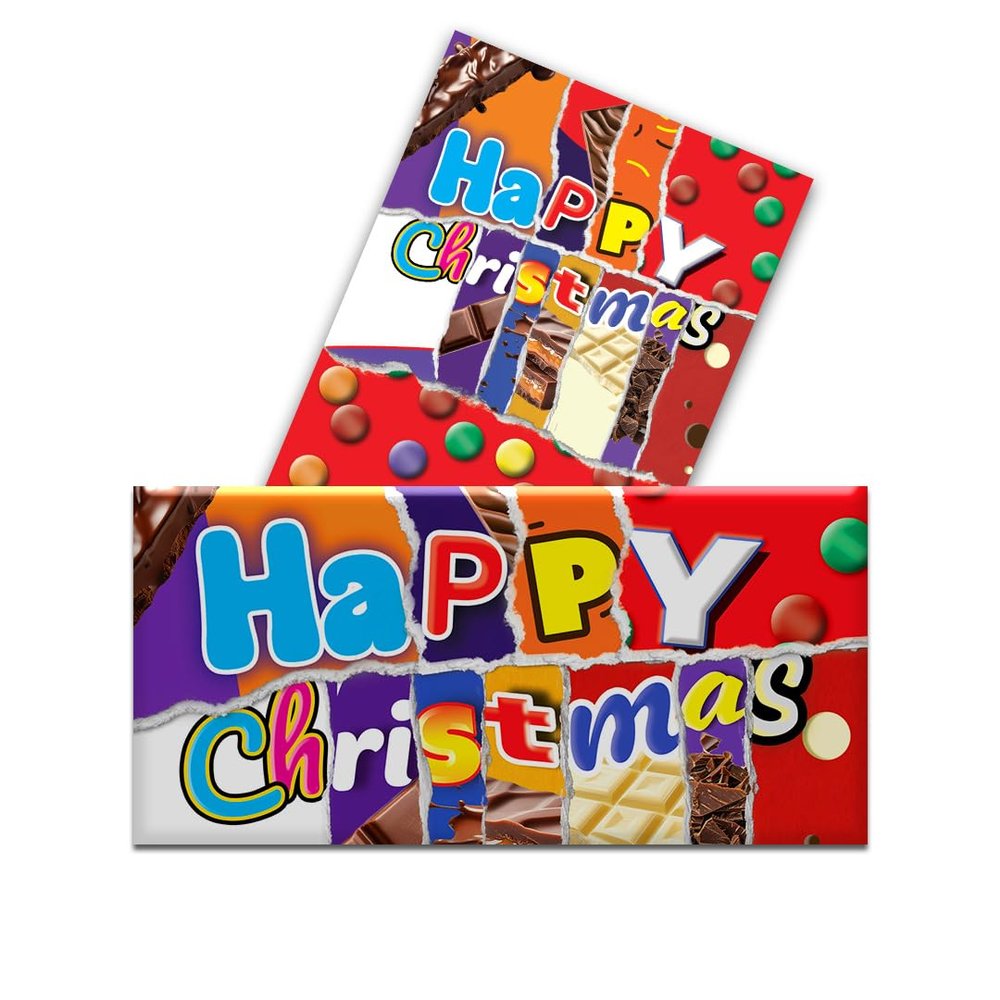 2 Happy Christmas Novelty Wrappers Insults Secret Santa Love Gift Present Rude Funny (Chocolate not included)