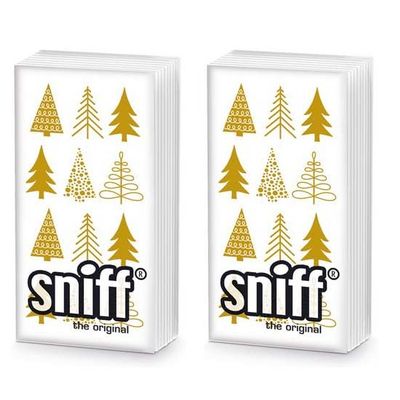 20 Individual Handkerchiefs Christmas Christmas Trees Gold 2 Packs of 10 Individual Paper Handkerchiefs Printed as a Gift