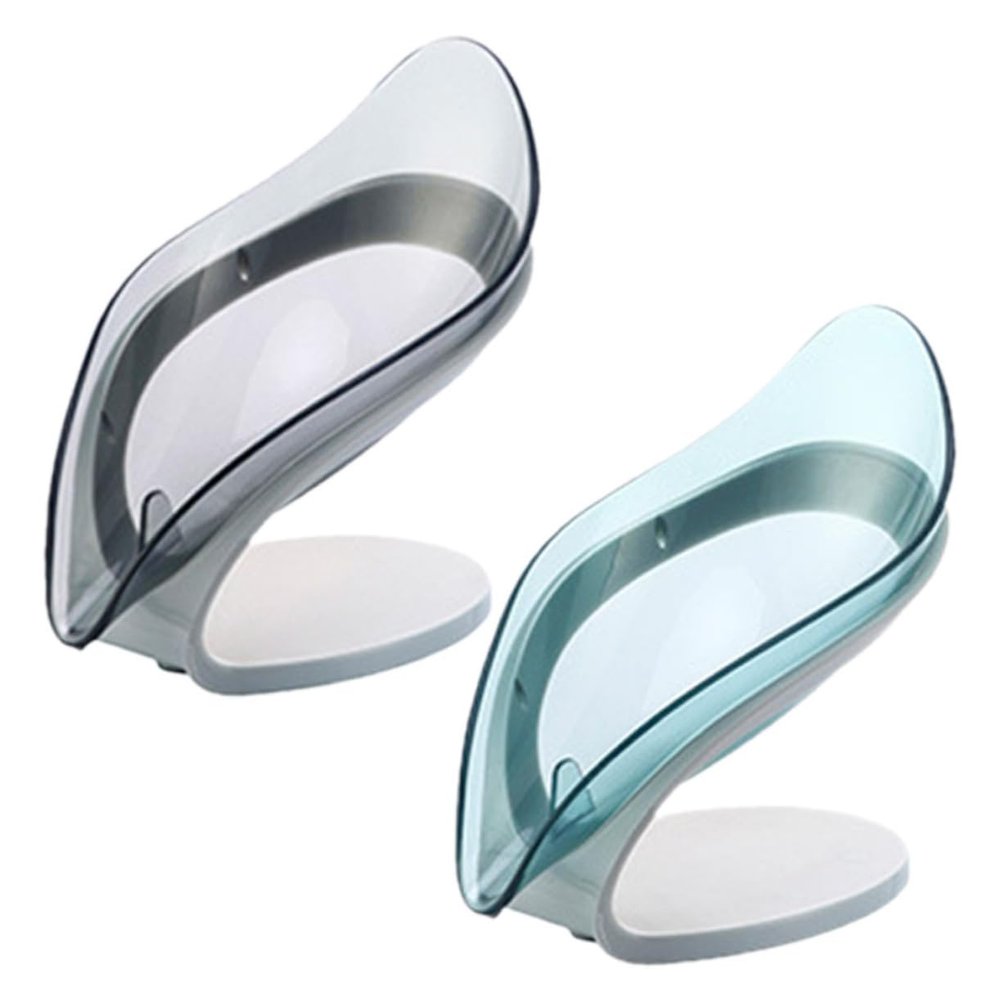 2pcs Bar Soap Holder for Shower Soap Drain Tray Draining Soap Tray Bathroom Soap Rest Bathroom Soap Dish Kitchen Soap Tray Soap Dispenser Kitchen Soap Shelf Organizer Sink Abs