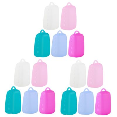 Cabilock 15pcs Silicone Toothbrush Covers Toothbrush Head Covers Travel Caps Portable Protector for Travel and Daily Use